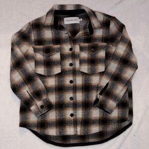 Calvin Klein Checkered Shacket - Cream and Black